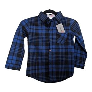 ⭐NEW Bizzy Izzy's Blue & Black Flannel Button Up Size 4T